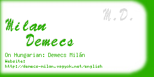 milan demecs business card